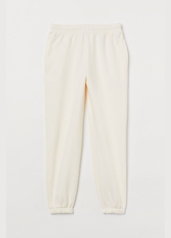 Спортивні штани джоггери з начосом для жінки 0923134-007 білий H&M (284116704)