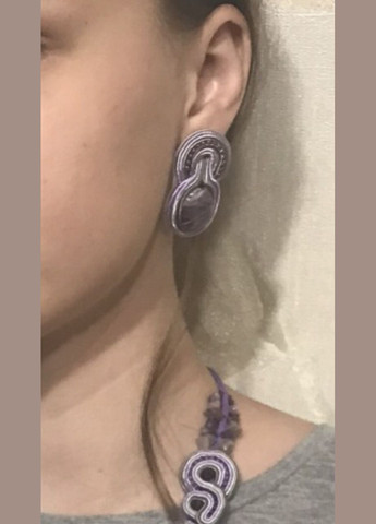 Набір сутажних прикрас з аметистом No Brand (331288542)