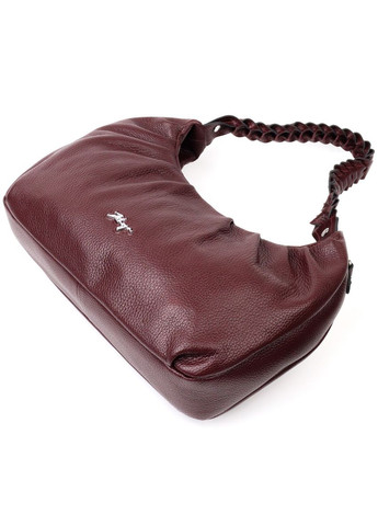 Красивая сумка женская через плечо багет 20839 кожаная Бордовый Karya (302008993)