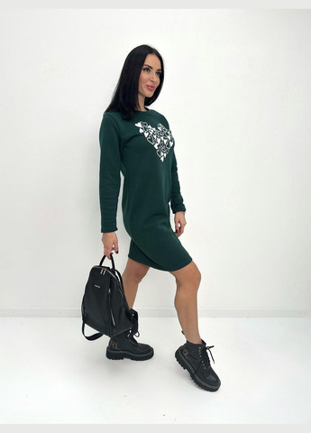 Зелена тепла сукня з принтом Fashion Girl