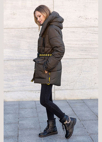 Оливковая (хаки) зимняя зимняя куртка магда (01123-green46) MioRichi