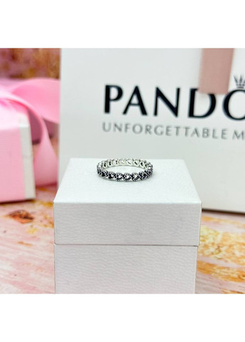 Серебряное кольцо Пандора "Полоска сердец" 190980 Kabluchka (355346983)