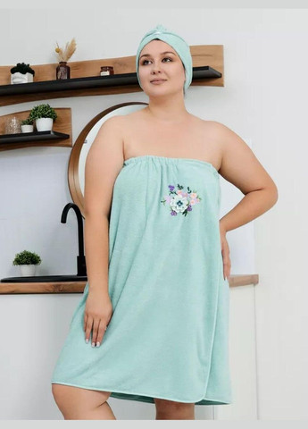 Набор женский для бани 80х140 Голубой (П4К-novo-f-sauna-009) No Brand (323160924)