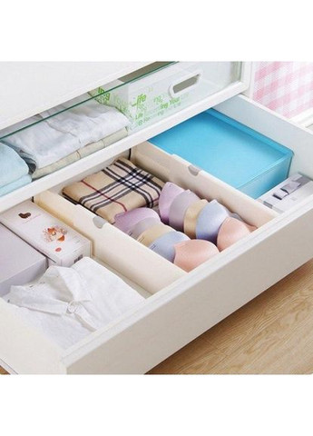 Телескопічний розсувний роздільник для ящиків білий пластиковий органайзер для зберігання речей ProDobro (365442541)