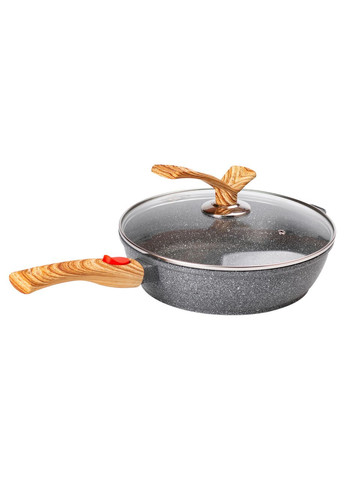 Алюмінієва глибока сковорода (2,8 л) зі скляною кришкою Ø 26 см сіра MGC (356460510)