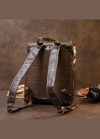 Рюкзак для ноутбука кожаный под рептилию 30х37,5х9 см. 20430 Vintage (362418005)