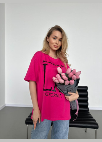 Розовая женская базовая футболка цвет малиновый р.42/46 452939 New Trend