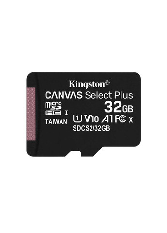 Карта пам'яті Canvas Select Plus 32GB microSD Class 10 А1 UHS-1 + SD адаптер (SDCS2 / 32GB) Kingston (300370046)