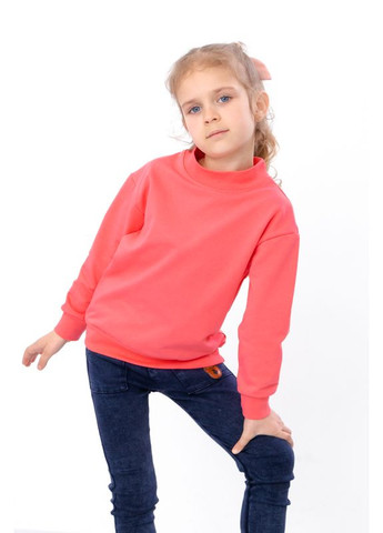 Темно-рожевий світшот для дівчинки (p-11801) Носи своє однотонний без декору (331900049)