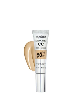 Тональный СС-крем Natural Glow CC Cream & Concealer SPF50 PT472 30 мл 006 Cool Sand/Холодный песочный TopFace (387137347)