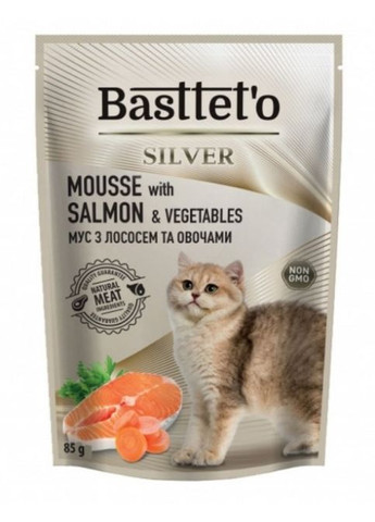 Basttet'o Паштет - мусс для кошек с лососем пауч 85 г. (28шт/уп), за шт. Basttet`o (290851549)