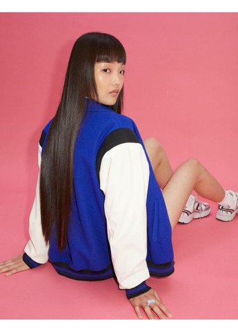 Синяя демисезонная женская бейсбольная куртка н&м (57724) xs синяя H&M