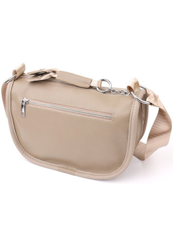 Практична напівкругла сумка для жінок з натуральної шкіри 22907 Бежевий Vintage (356452148)