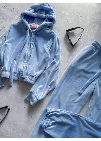 Велюровий оверсайз костюм з укороченою зіп-кофтою Україна (352267707)