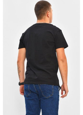 Чорна футболка чоловіча чорного кольору з принтом Let's Shop