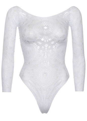 Эротическое боди-бодистокинг Snap crotch thong back teddy White M/L Leg Avenue (358890933)