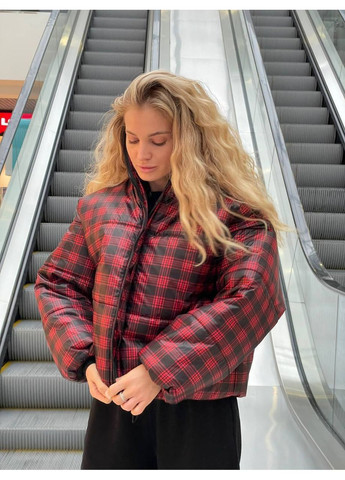 Червона демісезонна жіноча зимова куртка оверсайз із захистом від вітру та вологи — заміри в описі куртка-пальто DK/DL Мода без кордонів