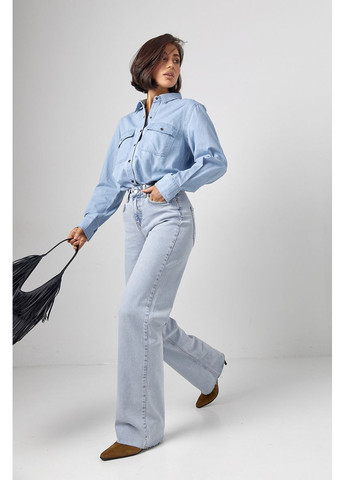 Джинсы Straight прямого кроя с необработанным низом Джинсы Lurex - (370296386)