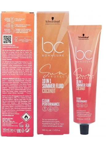 Мультифункціональний флюїд для волосся Bonacure Sun Protect 10-In-1 Summer Fluid Coconut 100ml (2-1049655) Schwarzkopf Professional (375301390)