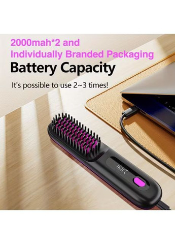 Электрическая расческа для выпрямления волос аккумуляторная. Выпрямитель волос портативный No Brand (371683329)