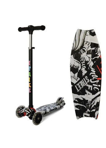 Самокат дитячий триколісний MAXI JR 3-055-L-WP8 зі світними колесами, кермо 79-88см, iTrike (338854739)