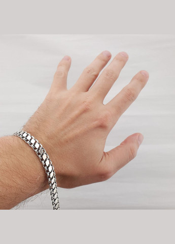 Двусторонний серебряный браслет мужчине. Длина 19.5 см, ширина 9 мм ZLATO (278643674)