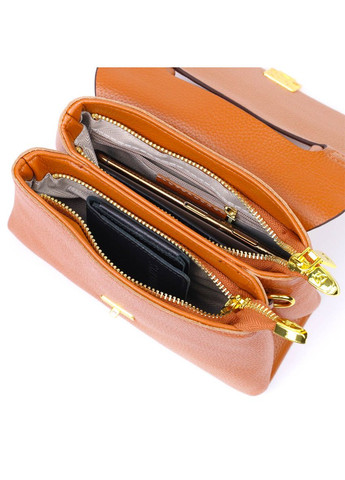 Елегантна шкіряна сумка з двома відділеннями та знімним ременем руда (sku_22073) No Brand (329853390)