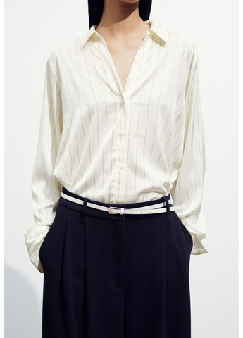 Жіноча блуза з V-подібним вирізом (57700) XS Молочна H&M (304196989)