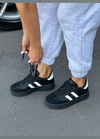 Черные кеды женские черные демисезонные на высокой подошве повседневные стильные кроссовки No Brand