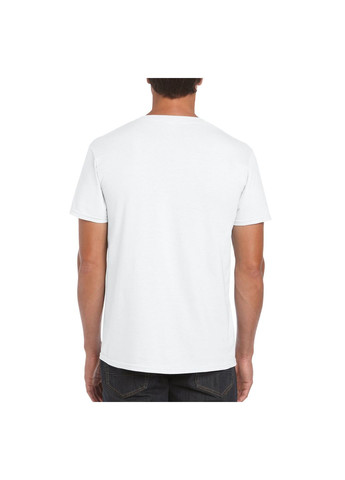 Біла футболка чоловіча базова однотонна біла 64000-000c з коротким рукавом Gildan Softstyle