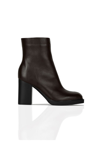 Черевики на підборах осінні коричневі з натуральної шкіри KASANDRA 986/4 (369290254)