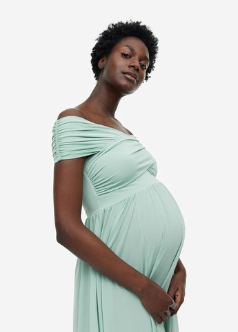Светло-зеленое кэжуал платье для беременных H&M однотонное