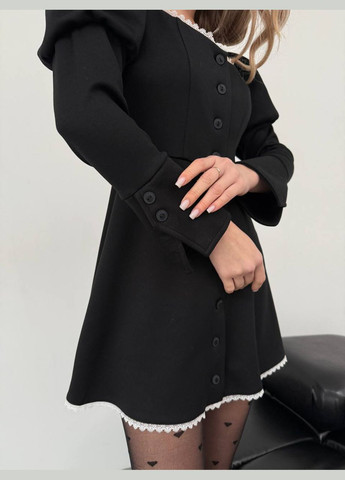 Черное повседневный, праздничный, коктейльное, деловое, кэжуал женское платье длина мини силуэтная Avanti однотонное