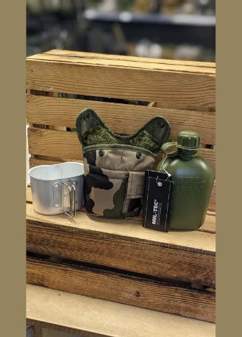 Фляга 900ML с алюминиевой чашкой Мультикам US FELDFLASCHE KST.M.BE.U.HÜ.CCE TARN (14506024-900) Mil-Tec (323217261)