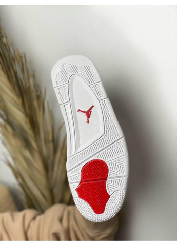 КРОССОВКИ ЖЕНСКИЕ NIKE AIR JORDAN RETRO 4 WHITE RED НАЙК АИР ДЖОРДАН No Brand белые демисезоны (367176756)