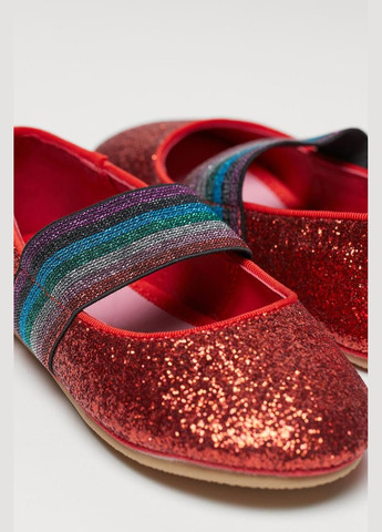 Дитячі туфлі для дівчинки 26 розмір червоні з гліттером 0624002002 H&M (290841750)
