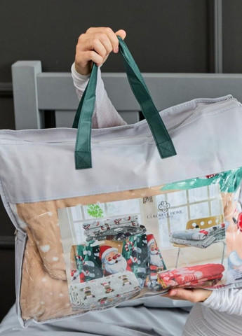 Плед новогодний велюровый 200*220 см — мягкое покрывало, подарочная сумка. Colorful Home (369149496)