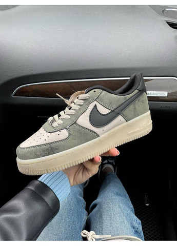 Белые демисезонные кроссовки мужские nike air force 1 low khaki найк аир форс 1 премиум No Brand
