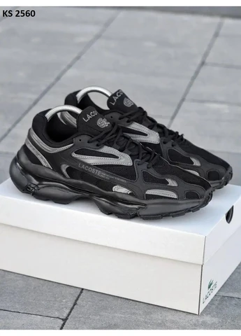 Черные летние кроссовки lacoste l003 total black лакоста No Brand
