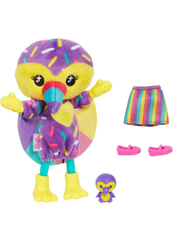 Кукла-сюрприз Cutie Reveal Chelsea Toucan Plush Челси в костюме, Тукан Барби Милашка проявляшка Barbie (365251538)