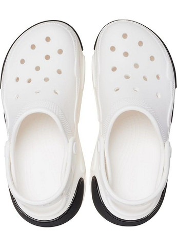 Белые сабо кроксы Crocs на платформе