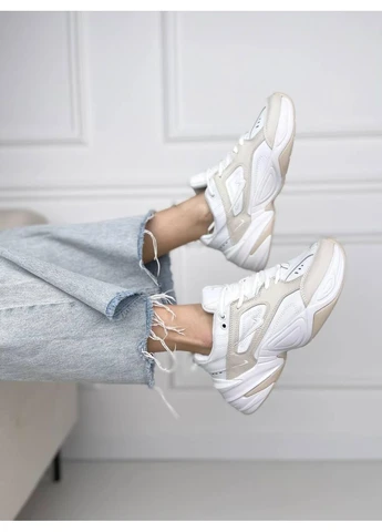 Белые летние кроссовки nike m2k tekno summit white найк м2к текно No Brand