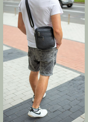 Шкіряна чоловіча сумка-барсетка через плече чорна BX-14660 Bexhill (341309491)