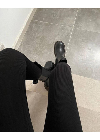 Теплые водоотталкивающие лосины в рубчик – черные | ЗАМЕРЫ В ОПИСАНИИ GD/GL Модний простір (369378426)