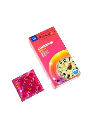Презервативы Delay Candy Condoms 12 шт, пролонгирующий эффект, конфетный аромат Recare (380407161)