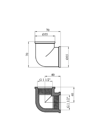 Кутник 1 1/2" ВВ латунний STA (322643568)
