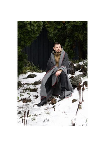 Плед-ковдра вовняна 6133 130х170 см темно-сірий Love You (364109420)