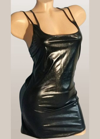 Черное откровенный эротическое платье на тонких бртеляз s черный No Brand однотонное