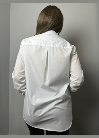 Белая блуза женская классическая с длинным рукавом из коттона белая mkad7548-2 Modna KAZKA