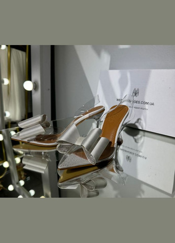 No Brand Праздничные силиконовые женские туфли с бантами (камешки внутри). бесцветный з силикон, — лето (322414663)